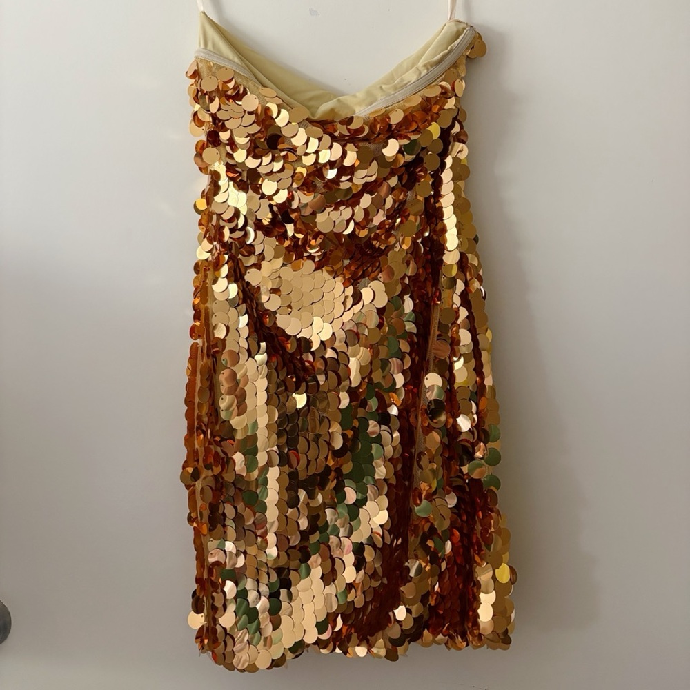 Gold Sequin Detail Dress- Runaway New with tags